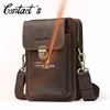 Contact's 2022 Genuine Leather Vintage Waist Packs Shoulder Bag Travel Men Card Holder Passport Waist Bag Men Cellphone Holder ► Photo 1/6