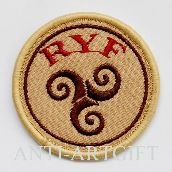 

Customized Embroidery patch badge 100% embroidered round shape 3" letter of patch