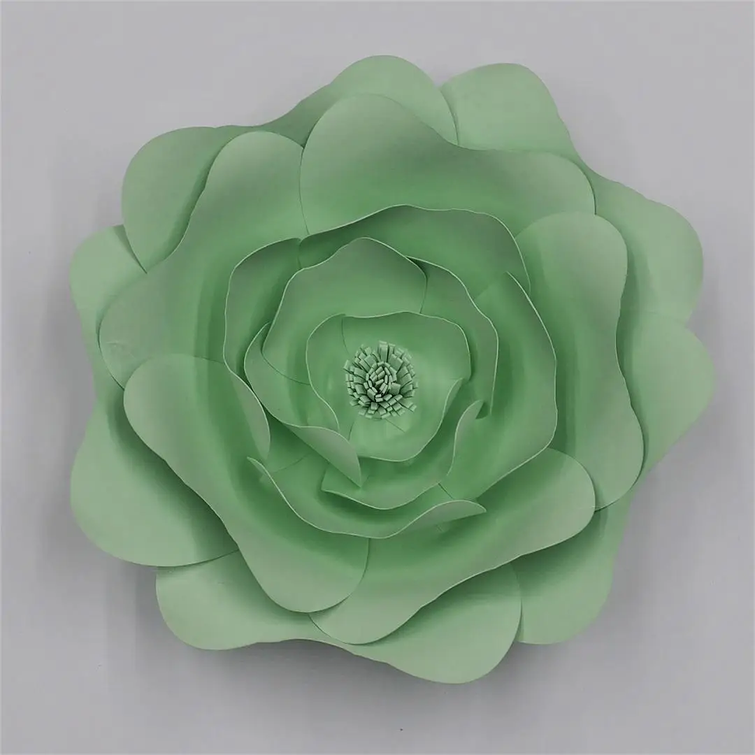 DIY большая Роза гигантские Бумажные цветы для свадебных фонов украшения бумажные поделки для детской комнаты день рождения видео-обучающие материалы - Цвет: Light Green