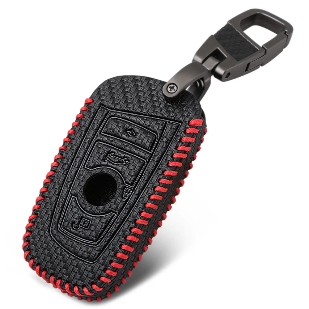 

Carbon Fiber Leather Key Sticker Case For BMW F30 F10 F20 X5 X1 F25 F31 X4 1 2 3 5 4 7 Series For Bmw Car Accessories Key Cover