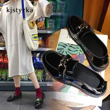 Kjstyrka/ г. модные женские туфли на плоской подошве без застежки с круглым носком; удобные нескользящие оксфорды с металлическим украшением; zapatos mujer