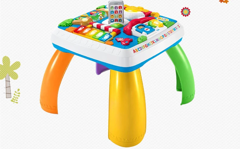 Подлинный бренд Fisher Price DWN37 многофункциональный игровой стол двуязычная машина смеяться и узнать по всему городку