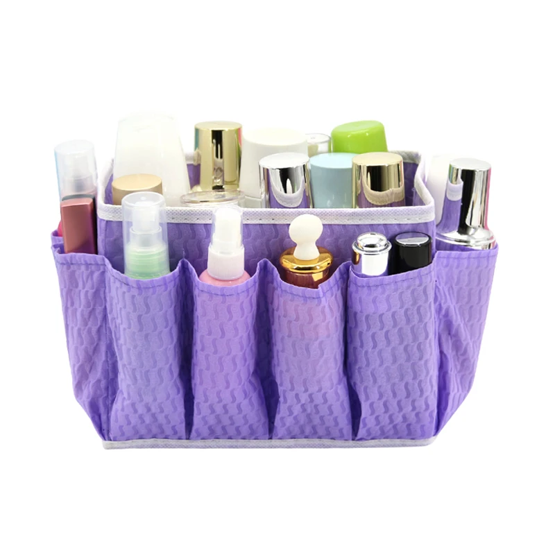 

Nonwovens Cosmetic Storage Boxes For Desktop Makeup Brush Holder Multi-pocket Pen Organizer Bins Folding Containers Case