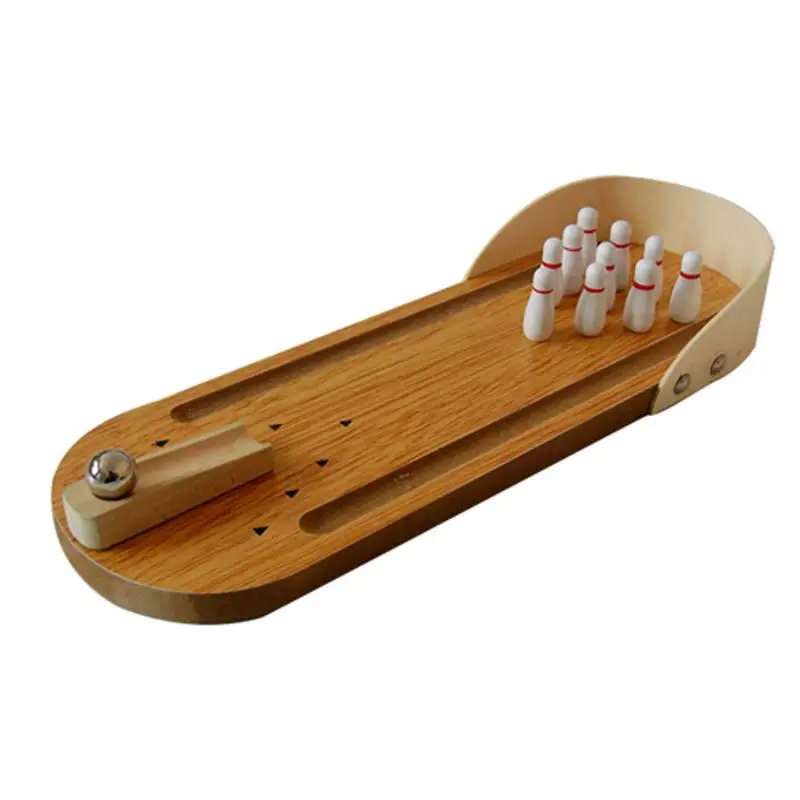 Wooden Mini Bowling Parent-child Interactive Board Game Children Board Game Toy Ball Game Puzzle Strategy Game