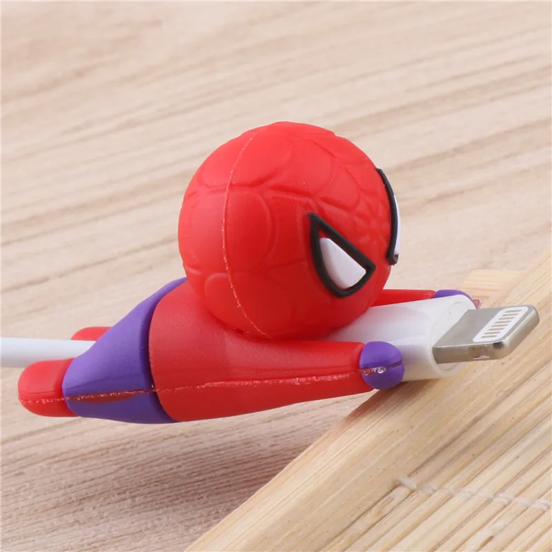 Милые Мстители мультфильм защита для кабеля "укус" для iphone 5s 6 6plus 7 8 x xr сматывание кабеля крышка супер герой Железный человек модель протектор - Цвет: 2
