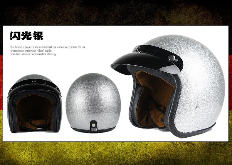 Новые мотоциклетные шлемы Ретро винтажный мотоцикл крейсер для чоппера и скутера кафе гонщик 3/4 шлем с открытым лицом Casco Moto