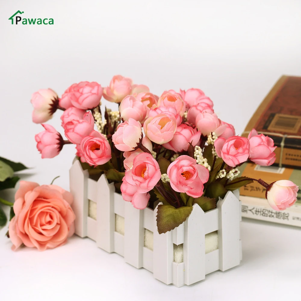 Silk Rose Artificial Flower Wedding Home Furnishings DIY Wreath Sheets