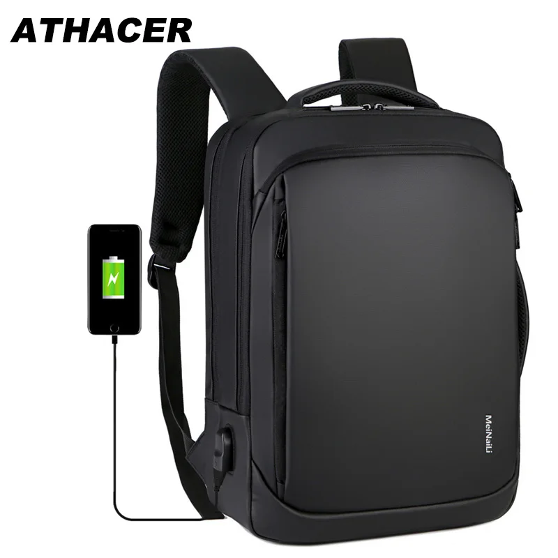 

Athacer Waterproof Bag Durable Laptop Backpack Anti-thief Men USB Charging Big Travel Business School Bags Women Casual DayPack