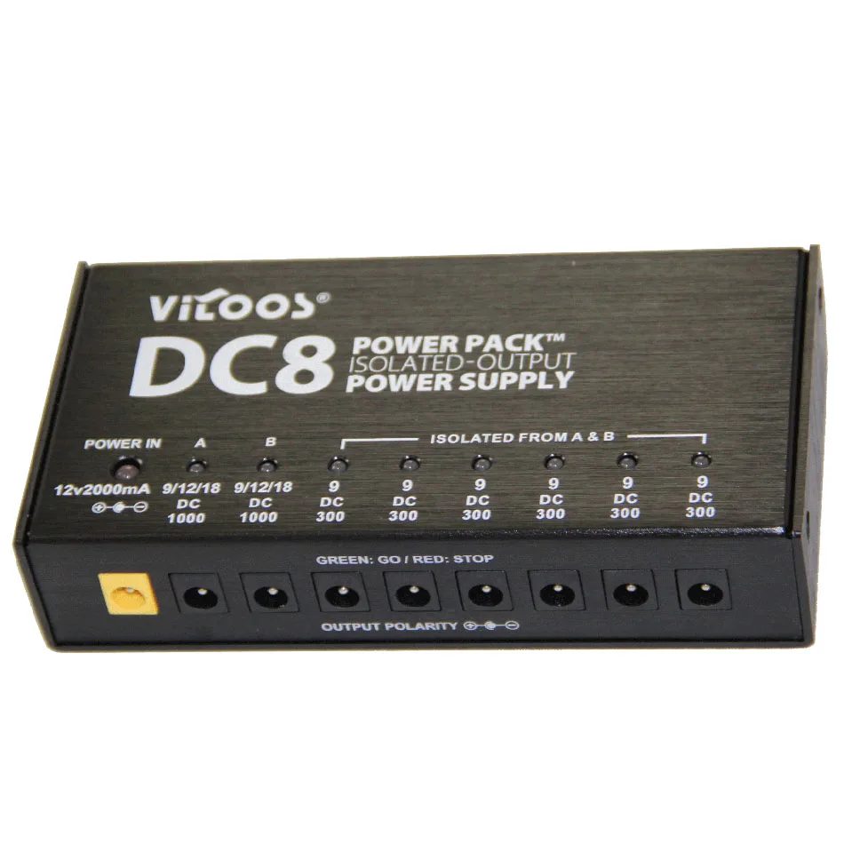 VITOOS DC8 высокое качество гитарные эффекты Питание 8 изолированные выходы коммутации стабилизировалась Напряжение с anallobar