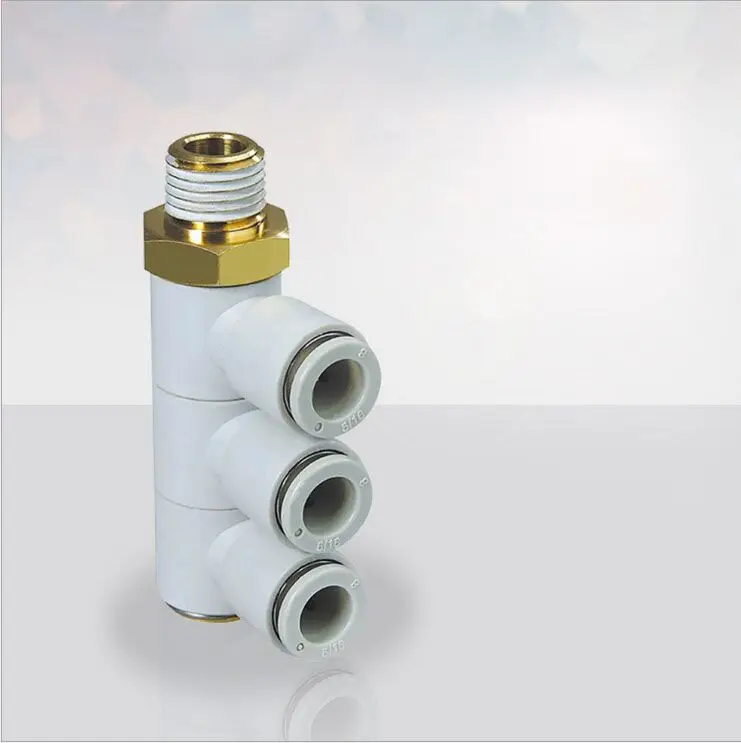 

tube size 8mm-3/8 PT thread Style Air Fitting Triple Universal Male Elbow KQ2VT