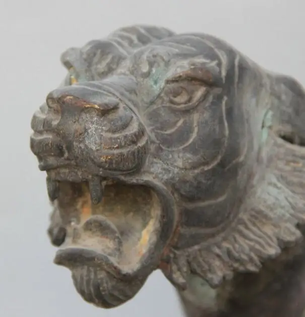 

S1615 16" Old Ancient Chinese Bronze Folk animal Zodiac Year Tiger sculpture Statue discount 30% (C0324)