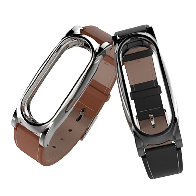 Браслет Amazfeel для Xiaomi Mi Band 2 металлический ремешок оригинального кожаного