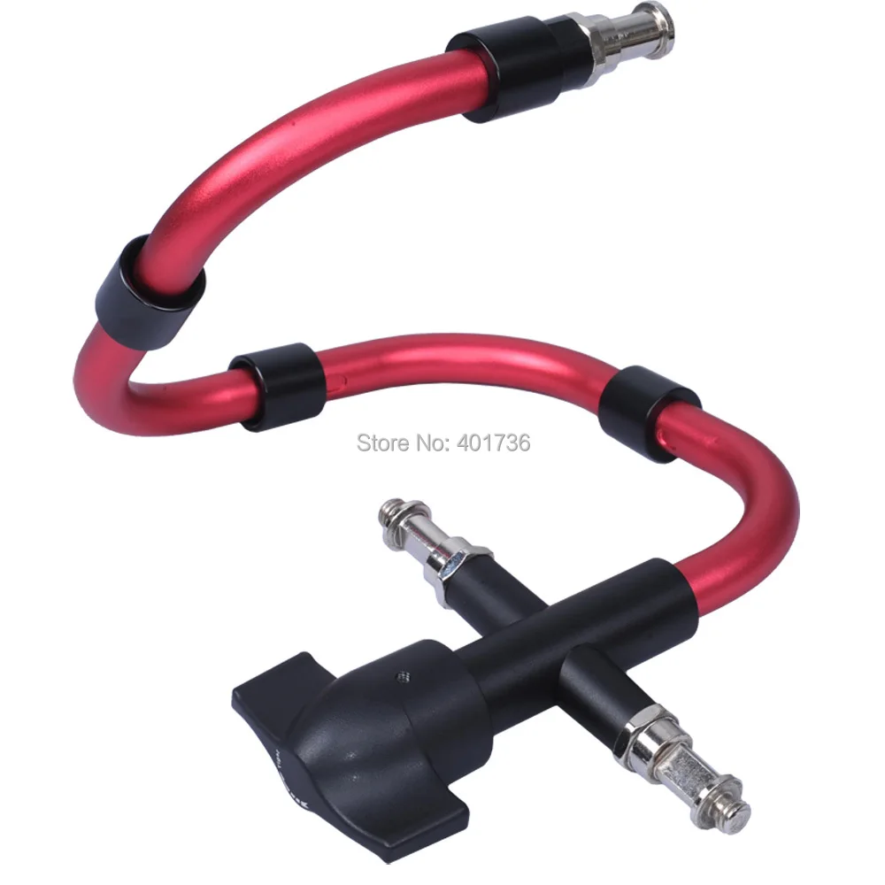 iShoot Red Cobra-shaped Photographic Support Arm Camera Holder Flash Bracket for Manfrotto MA050A Snake Arm Tripod Ball Head Light Stand Can Load 3-5kg
