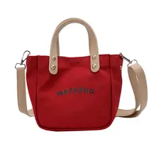 Детская Повседневная парусиновая сумка через плечо с буквенным принтом для девочек