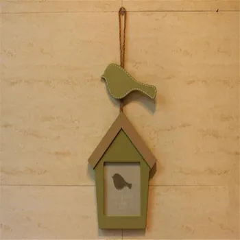 

Luxury Creative real wood wall green bird Photo Frame Europe Style Fashion Vintage Ornaments Photo Frames Home Accessories