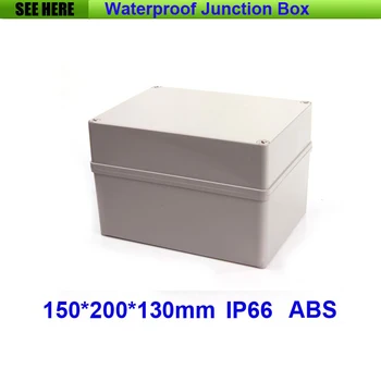 

Free Shipping 1 Piece Small Type IP66 ABS Grey Waterproof plastic box electronic enclosures 150*200*130mm