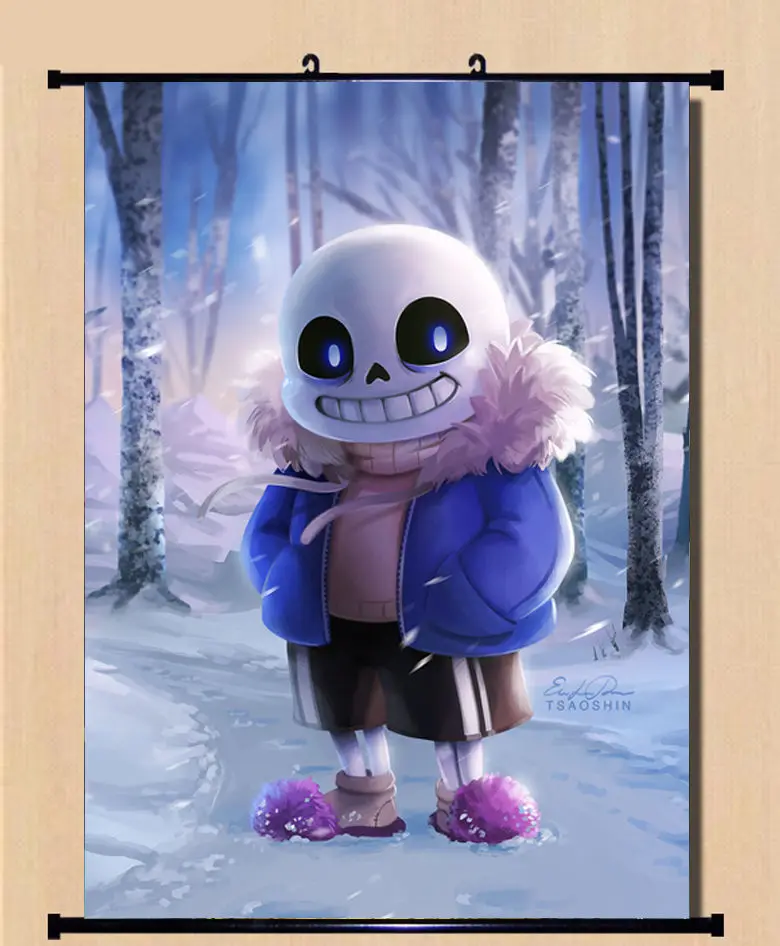 Аниме Прохладный Undertale Sans игра плакат настенный свиток