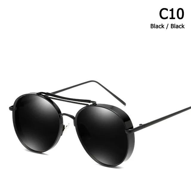 JackJad, новые модные солнцезащитные очки в авиационном стиле, женские и мужские, фирменный дизайн, толстая металлическая оправа, солнцезащитные очки Oculos De Sol - Цвет линз: C10 Black Black