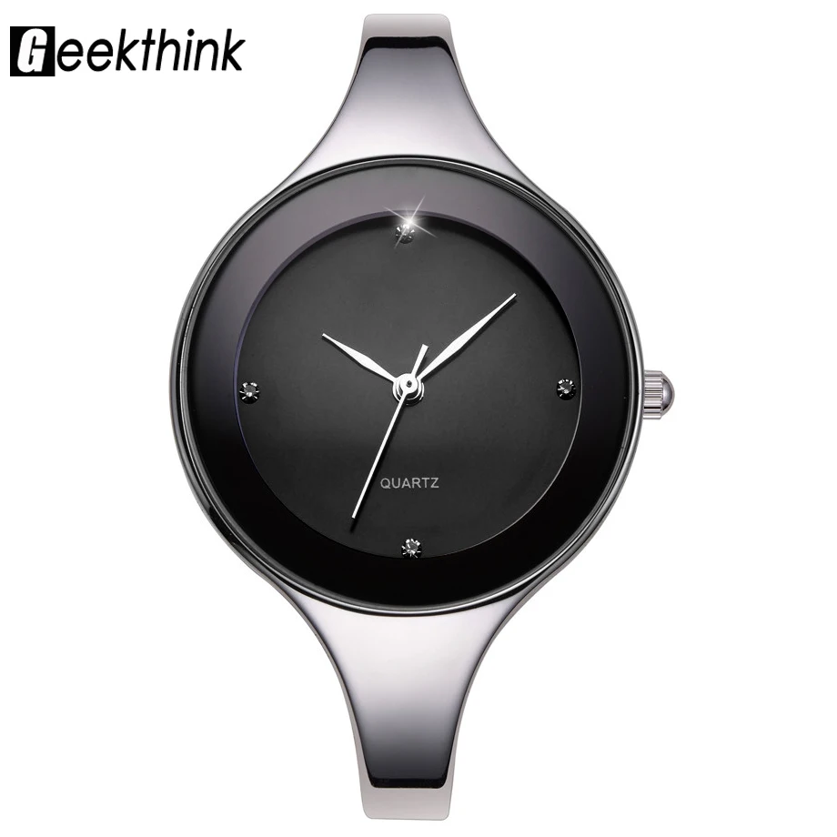 GEEKTHINK marque de luxe de mode montre à Quartz femmes dames en acier inoxydable Bracelet montres horloge décontractée femme robe cadeau Relogio