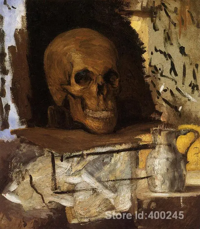 

Famous Arts Reproduction Still Life Skull and Waterjug Paul Cezanne Paintings High quality Hand painted