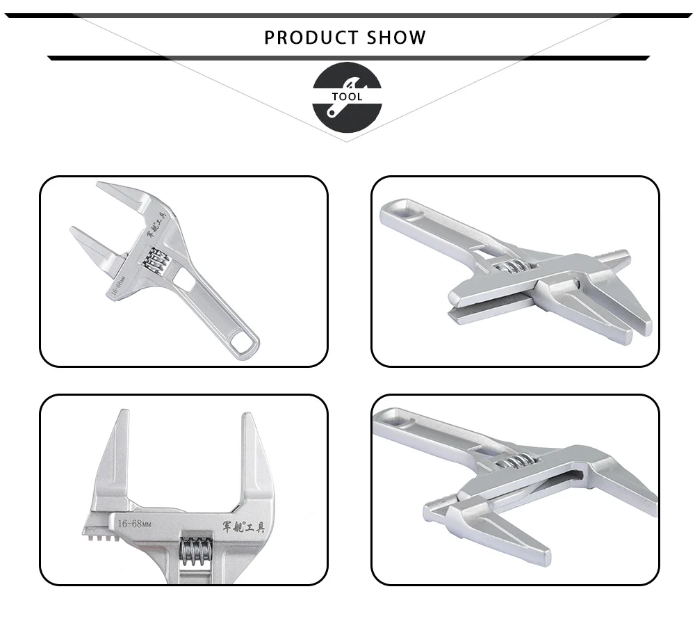 Новый Мультитулы гаечный ключ anahtar takimlari 16-68 мм разводной ключ короткий набор инструментов хвостовиком раскрытием ручной инструмент