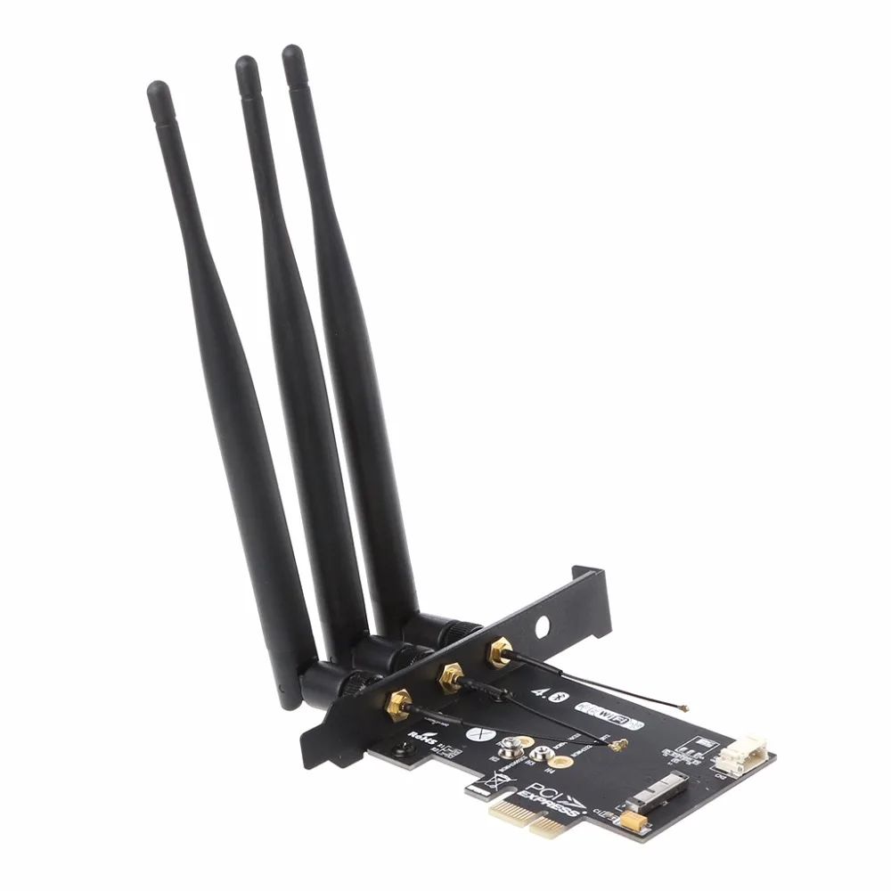 1 комплект WiFi + Bluetooth 4,0 Беспроводная карта для Mini PCI-E 1X адаптер для компьютера PC/Hackintosh высокого качества