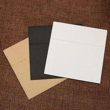 100 шт-10*10 см белая черная бумага крафт конверты квадратный конверт банка карточка членства конверт приглашение на празднование свадьбы