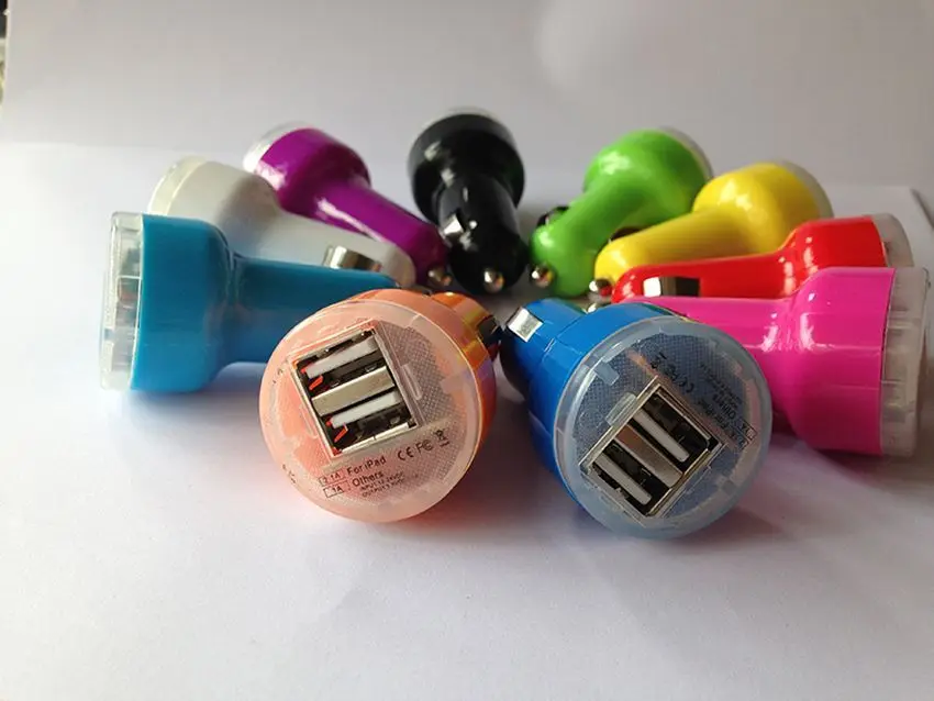 Автомобильное зарядное устройство для телефонов 2 порта Mini Dual USB Автомобильное зарядное устройство адаптер 5 В 2.1A для IPhone для Samsung Galaxy для xiaomi автомобиль заряд универсальный