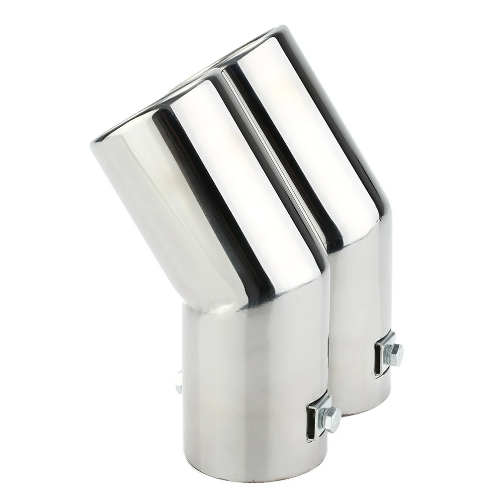 Dual Pipes Stainless Steel Exhaust Tail Pipes Muffler Tips for VW Golf 4 Bora Jetta Car Accessories Car Styling