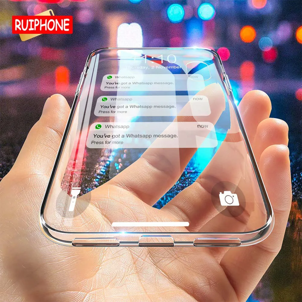 

RUIPHONE HD Soft TPU Case For iPhone 6 6S 7 8 Plus 5 5S Se Ultra Thin Water Clear Case For iPhone Xs Max X XR Phone Accessories