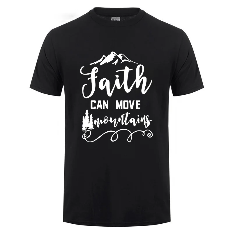 Веселая футболка с надписью Jesus Christian Faith Can Move Mountains для мужчин и женщин хлопковая