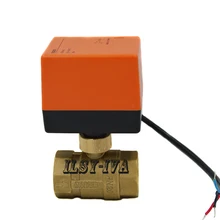 DN20 DN25 латунный полнопроходной электронный Сферический клапан, AC24V/AC 220 V 2-ходовой моторизованный шаровой клапан для