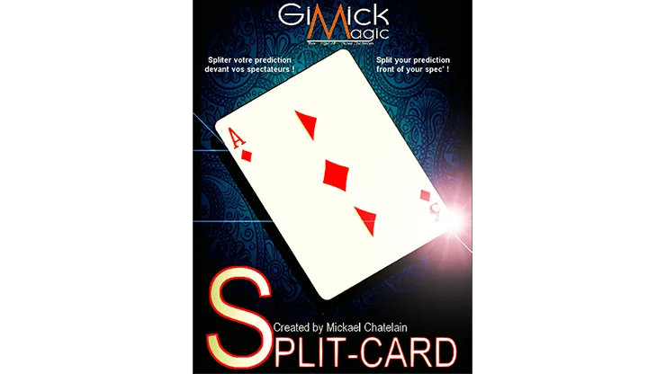 SPLIT-CARD (Gimmick и онлайн-инструкции) от Mickael Chatelain Magic Tricks, Illusions, Close up, Stage Gimmick Magician Toys