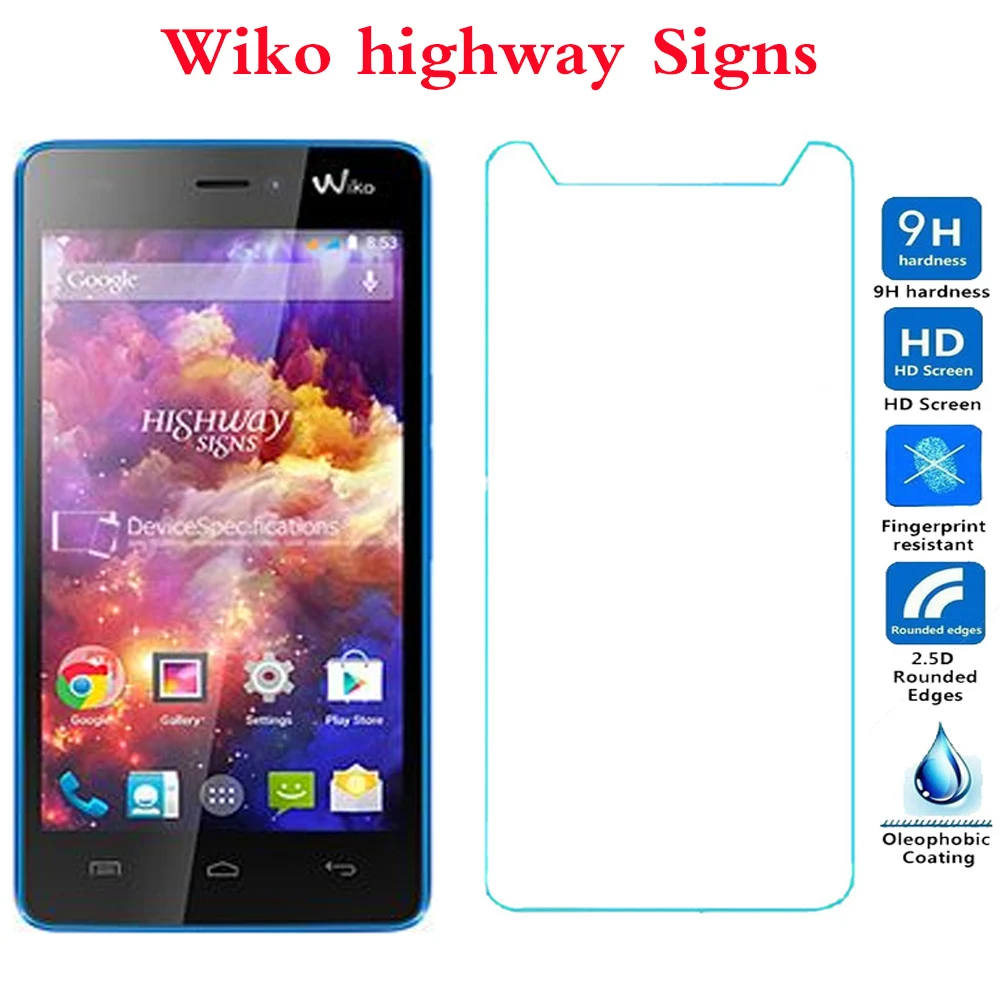 

Tempered Glass for Wiko Bloom/ highway Signs Screen Protector High Clear Explosion-proof Front LCD Guard pelicula de vidro