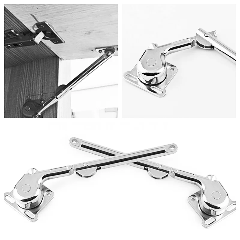  Zinc Alloy Adjustable Stays Door Lift 2 Lift Up Lid Support Door Stay Piston Hinge Kitchen Cupboard