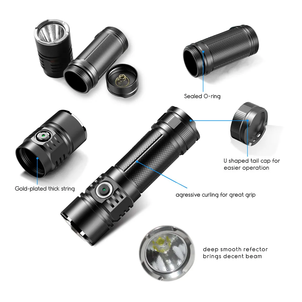  Sofirn SP33 Powerful LED Flashlight 26650 Cree XHP50 2500lm Tactical Torch 18650 Flash Light 6 Mode - 32841695782