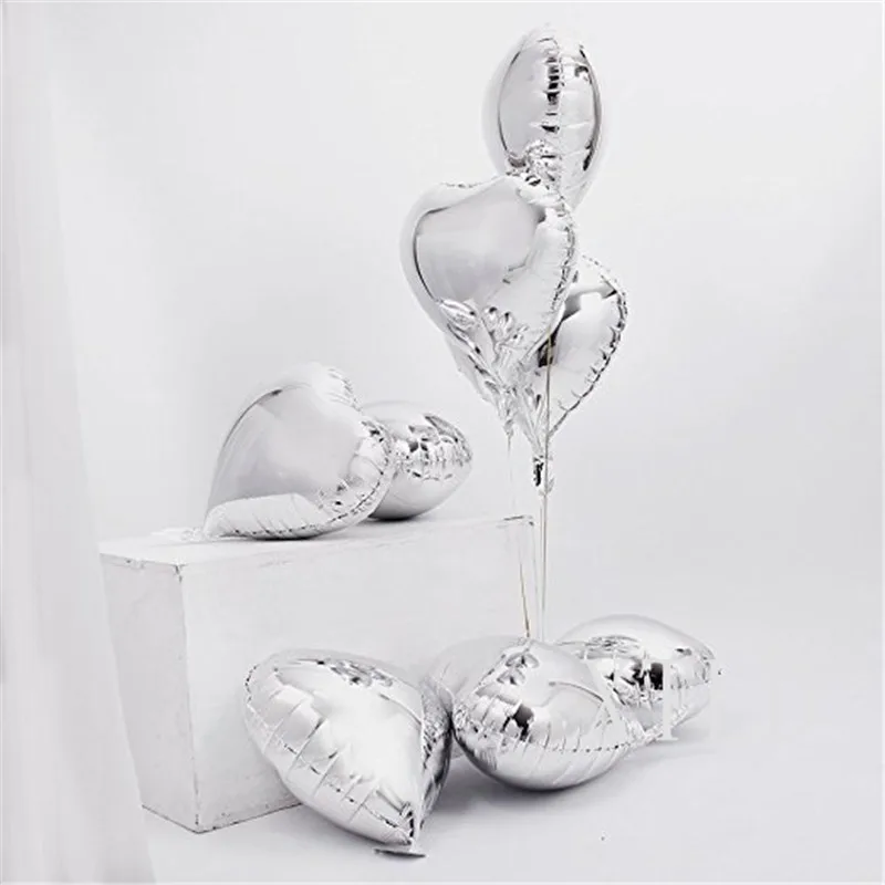 

3pcs/lot 18" Inch/ 45*45CM Foil Star Balloon Silver heart ballon - Helium Metallic globos for Wedding/birthday supplies mariage