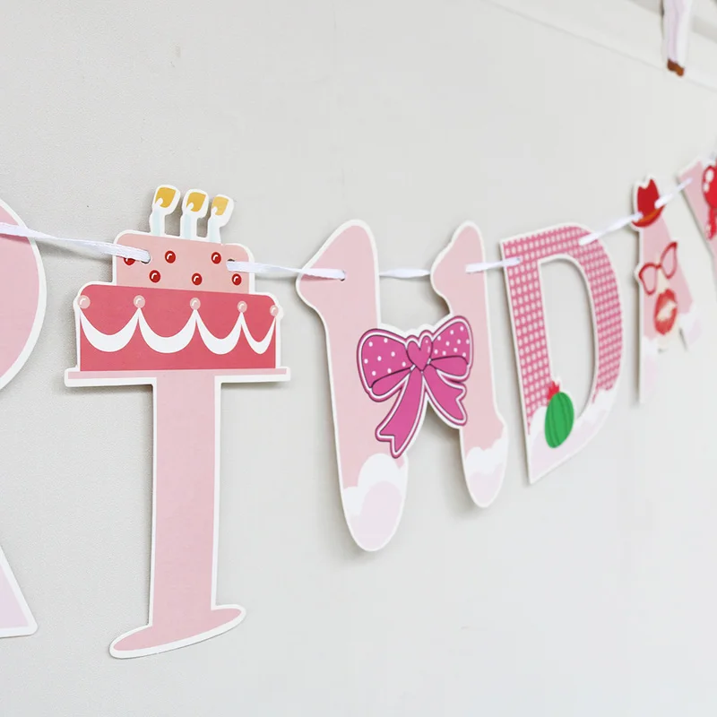Лама тема вечерние украшения счастливые Баннеры для дня рождения розовый Альпака фольги Воздушные шары Дети День рождения ребенка душ лама фото стенд реквизит