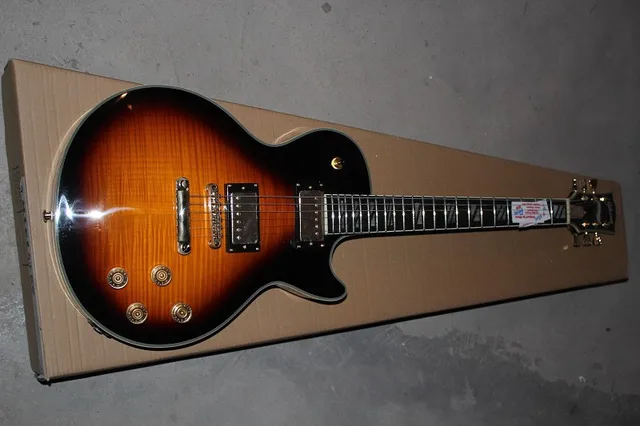 Cheap Free shipping !! 2014 New Arrival High Quality MODULUS 6 Strings Active Pickups Bass Guitar Orange Water Ripple In Stock