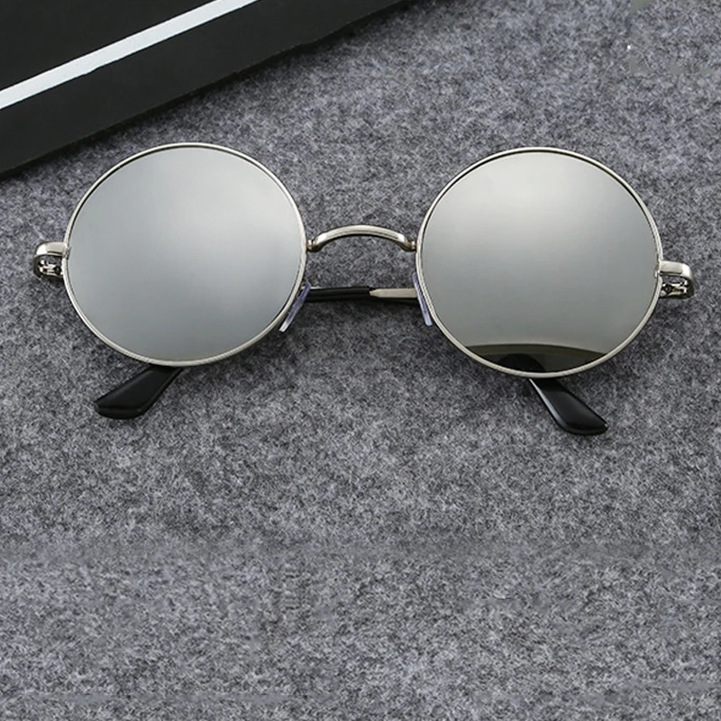 Солнцезащитные очки унисекс в готическом стиле стимпанк, ослепительные цветные зеркальные очки, мужские УФ очки, брендовые дизайнерские винтажные очки с круглой оправой, Gafas sol mujer - Цвет оправы: Белый