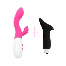 YEMA 2PCS/Set Mini&Rabbit Finger Vibrator Nipple Clitoris Brush Stimulate G Spot Massager Adult Female Sex Toys for Women
