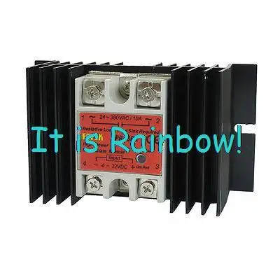 

Free Shipping Single Phase AC Solid State Relay HPR-10DA 4-32V DC 24-380V AC w Heat Sink
