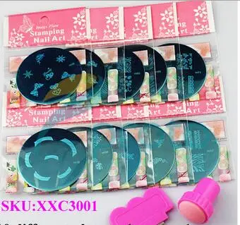 Nail Art штемпель для тиснения Переводные картинки на ногти и скребок шаблон Набор