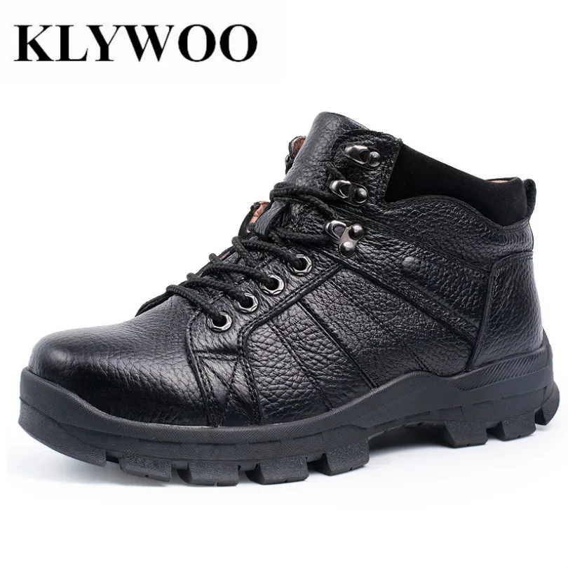 KLYWOO Super Warm Genuine Leather Men Safety Work Boots Waterproof klywoo-super-warm-genuine-leather-men-safety-work-boots-waterproof