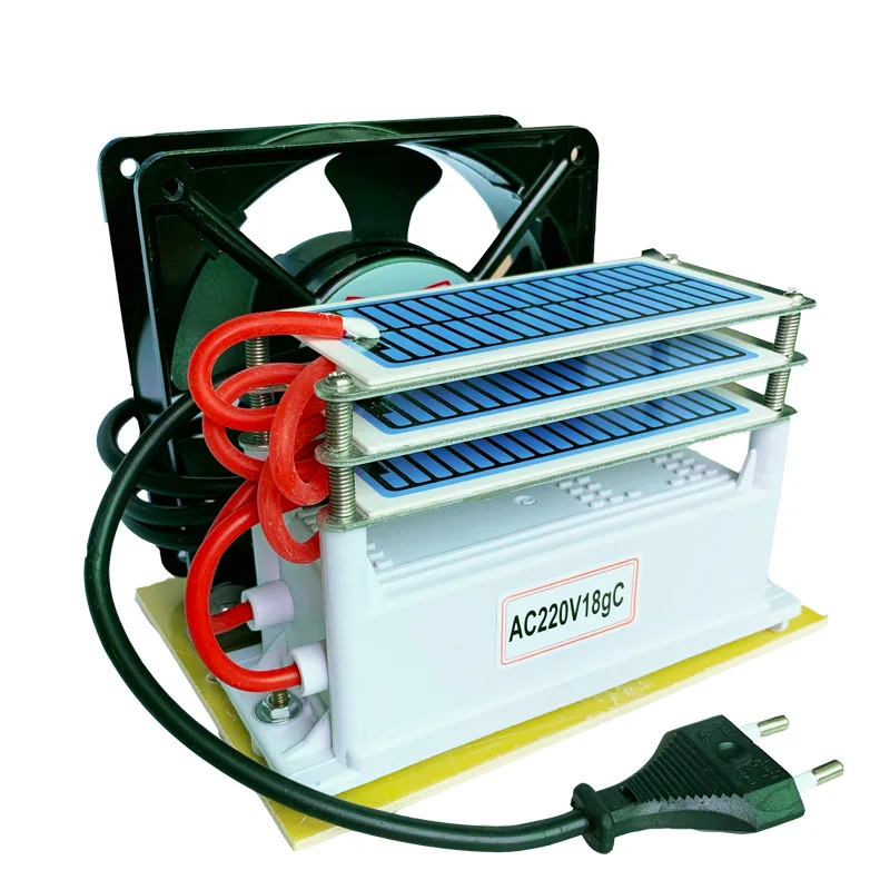 

18g/h Ozone Generator Air water Purifier 3 layers Moisture proof with fan Ozonizer Sterilizer treatment Ozone machine