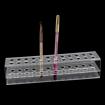 

Clear Acrylic 24 Slots Eyebrow Pencil Standing Shelf For Makeup Shop Pen Pencil Organizer Showing Rack Eyeliner Storage Holder