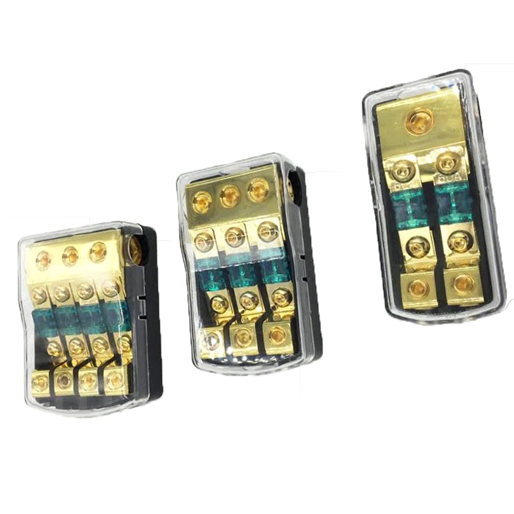 1 Pz 1 In 2/3/4 Vie Fuori Car Stereo Mini Sedile Di Assicurazione In Rame Puro Con Fusibili Manl 60A