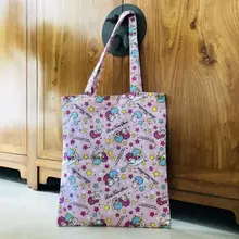 Маленькие звезды-близнецы, розовые модные аниме холщовые сумки на плечо, мягкая сумка-тоут, сумка-мессенджер, повседневная сумка для покупок, для девушек, Новинка