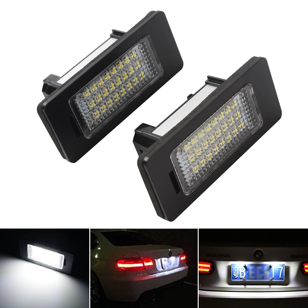 2pcs 3W 24 LEDs Number Plate Light For BMW Car Styling Pure White LED