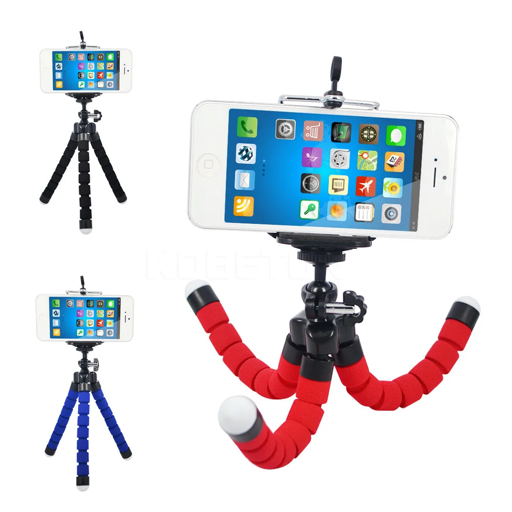 Mini Portable Car Flexible Tripod Stand Mount With Holder For Phone